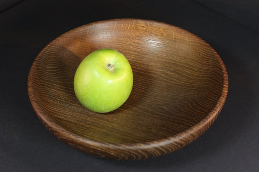 Handgedrechselte Eichenholzschale geräuchert