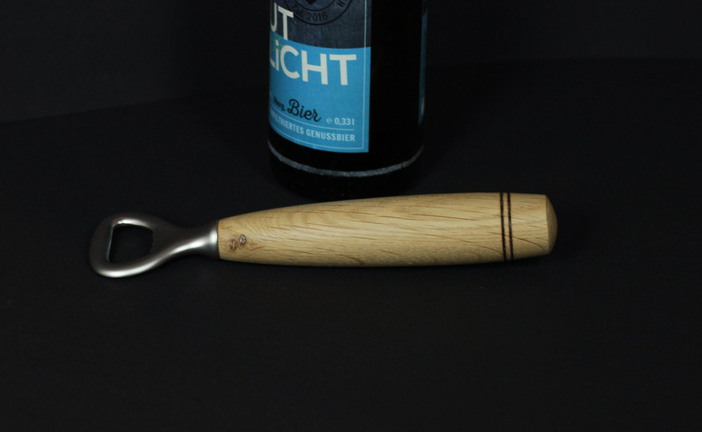 Design Flaschenöffner/Kapselheber mit Eichenholz