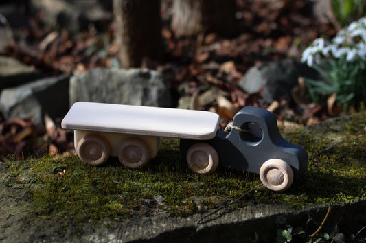 Holz-Lkw/Pickup Dunkelgrau