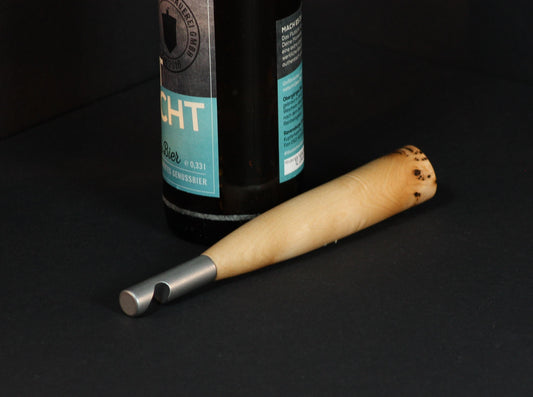 Design Flaschenöffner/Kapselheber mit Vogelaugenahorn