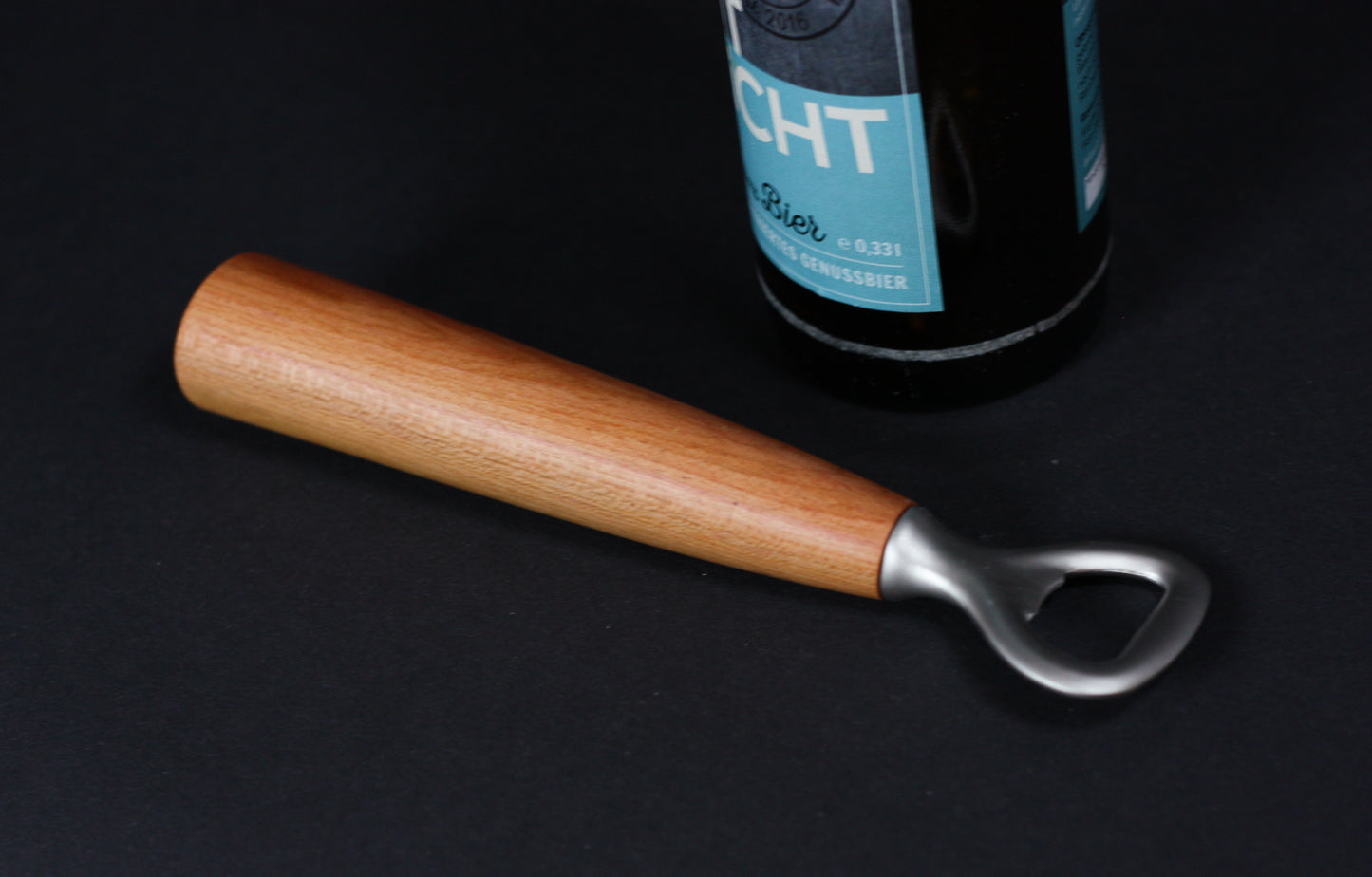 Design Flaschenöffner/Kapselheber mit Zwetschgenholz