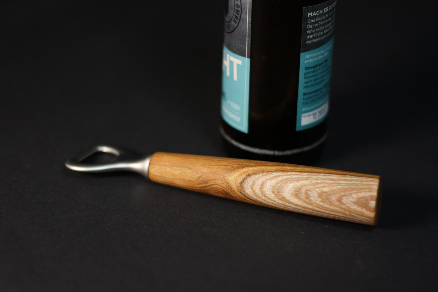 Design Flaschenöffner/Kapselheber mit Goldregenholz