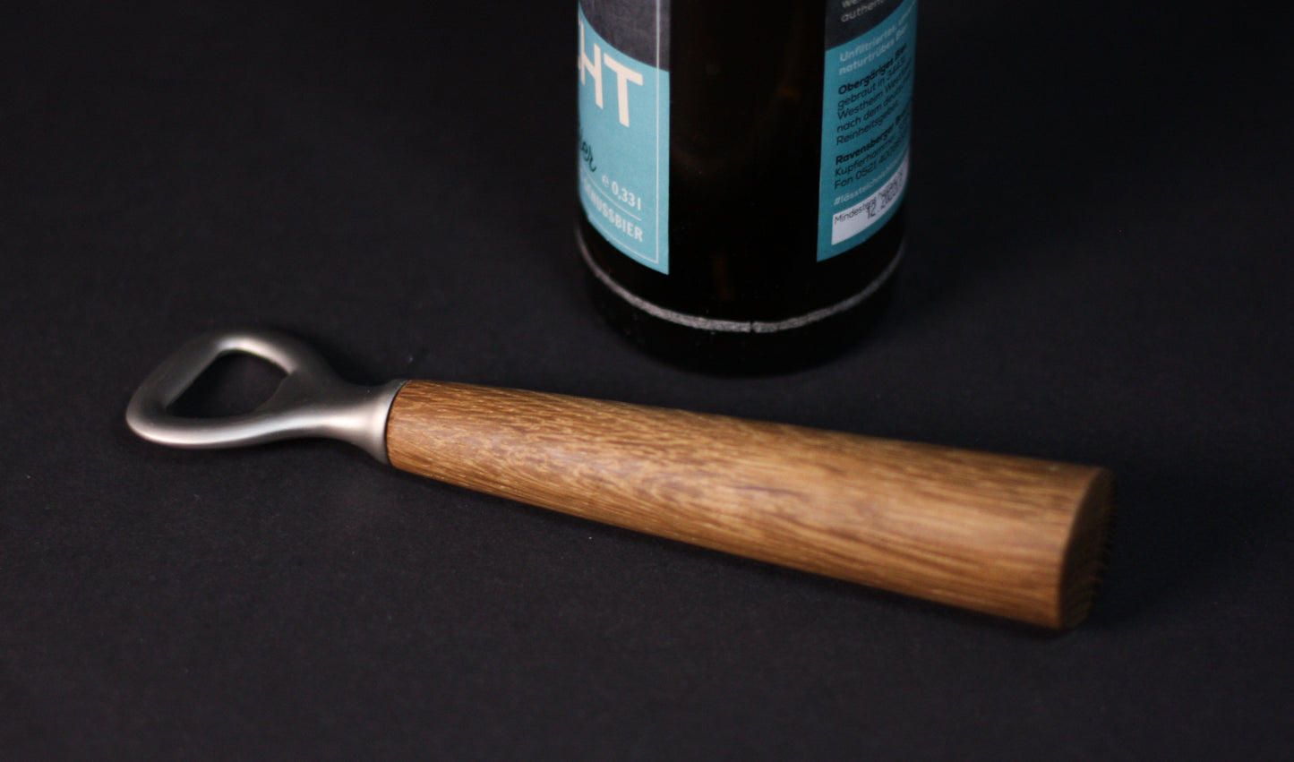 Design Flaschenöffner/Kapselheber mit Eichenholz