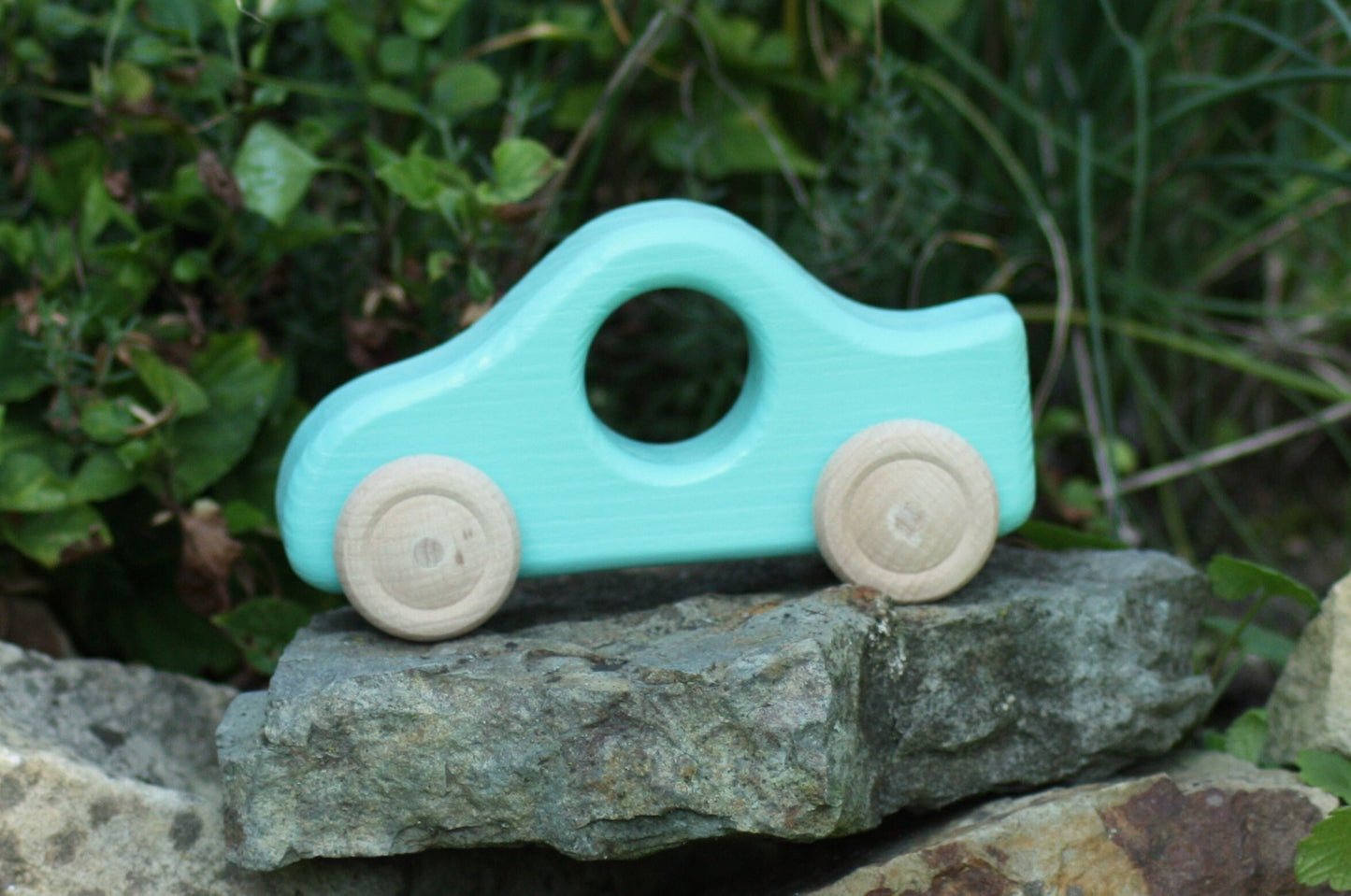 Holzauto Caribean Blue