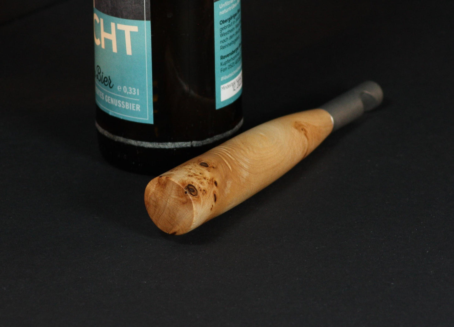 Design Flaschenöffner/Kapselheber mit Vogelaugenahorn