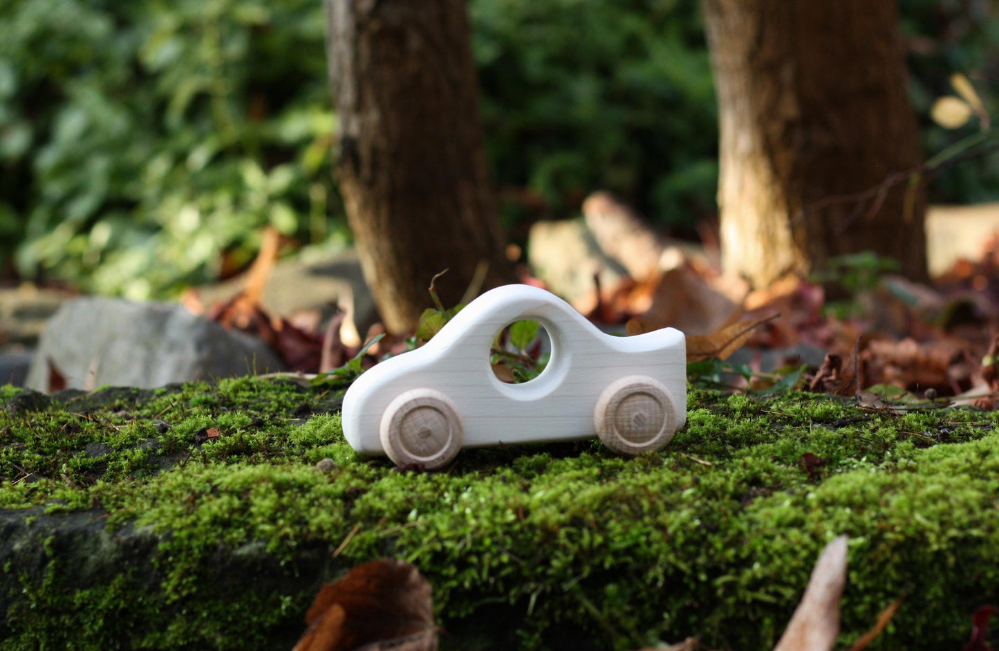 Holzauto weiß