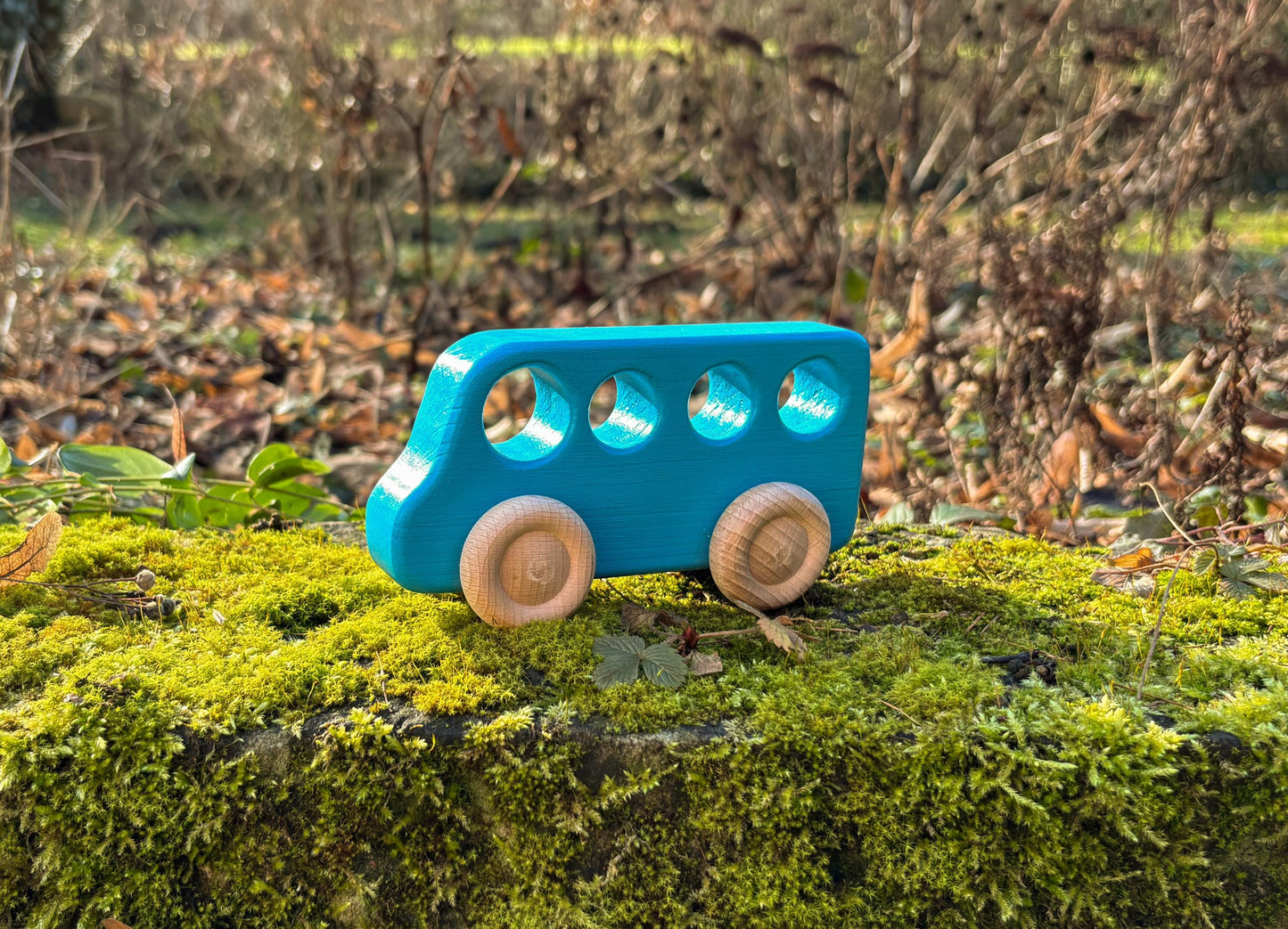 Holz-Bus Türkis