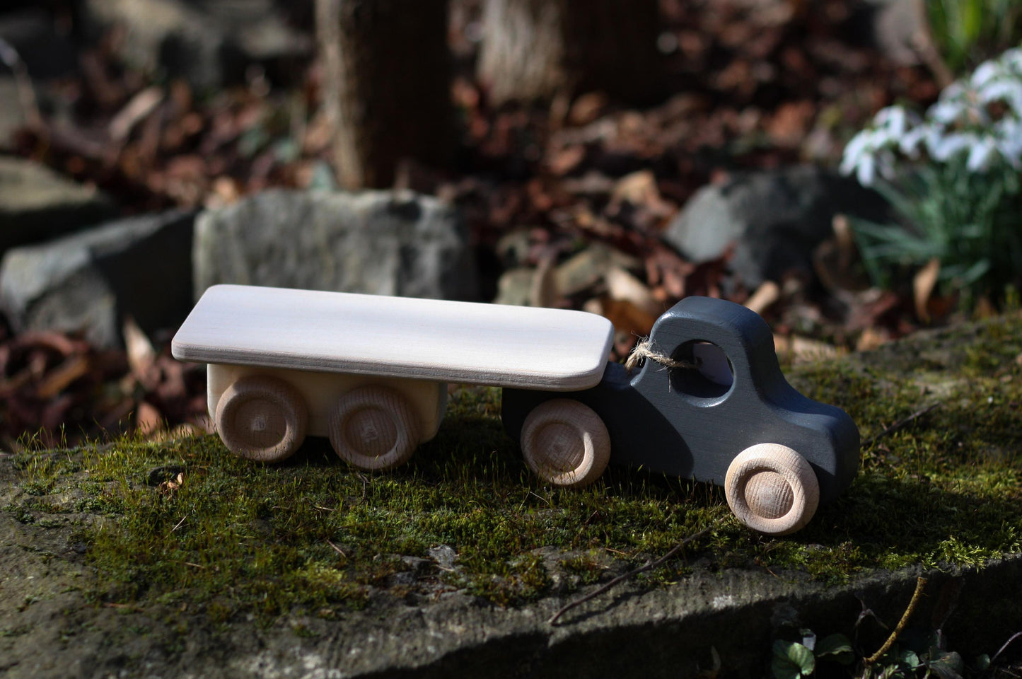 Holz-Lkw/Pickup Dunkelgrau