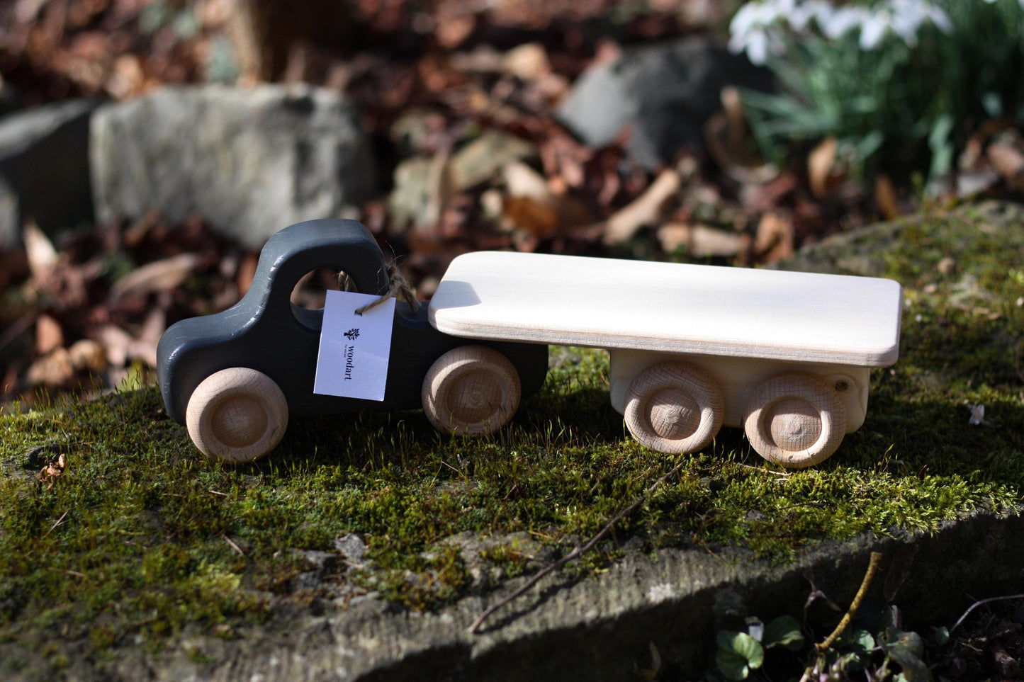 Holz-Lkw/Pickup Dunkelgrau