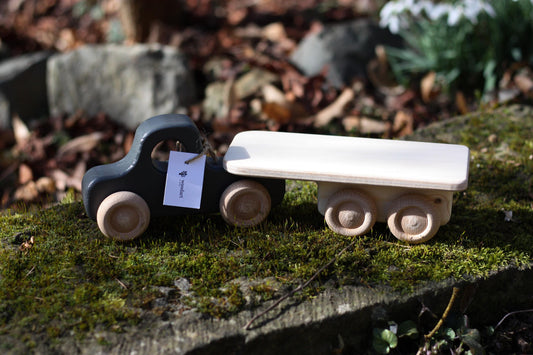 Holz-Lkw/Pickup Dunkelgrau
